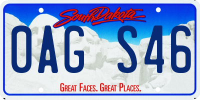 SD license plate 0AGS46