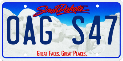 SD license plate 0AGS47