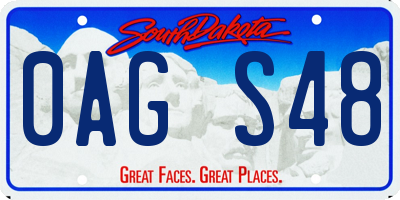 SD license plate 0AGS48