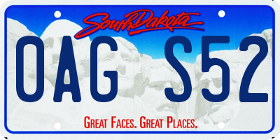 SD license plate 0AGS52