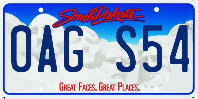 SD license plate 0AGS54