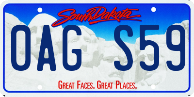 SD license plate 0AGS59