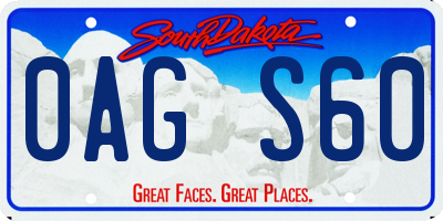 SD license plate 0AGS60