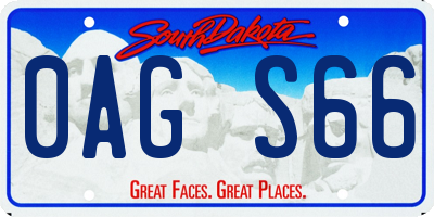 SD license plate 0AGS66