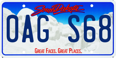 SD license plate 0AGS68