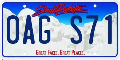 SD license plate 0AGS71