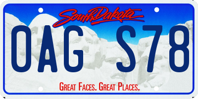 SD license plate 0AGS78