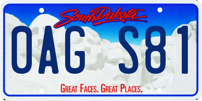 SD license plate 0AGS81