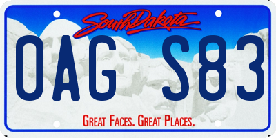 SD license plate 0AGS83