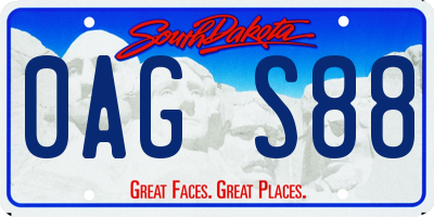 SD license plate 0AGS88