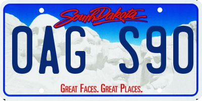 SD license plate 0AGS90