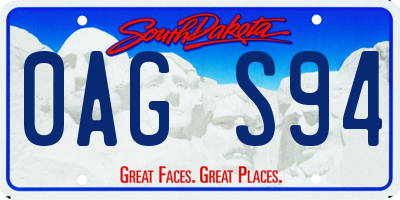 SD license plate 0AGS94