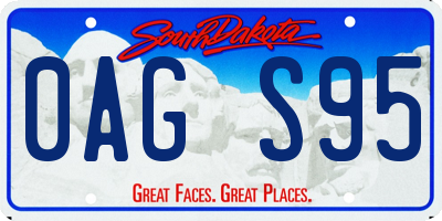 SD license plate 0AGS95