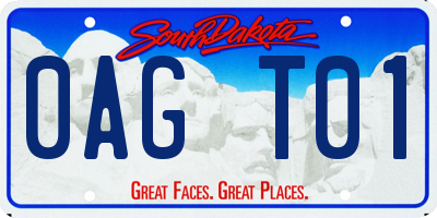 SD license plate 0AGT01