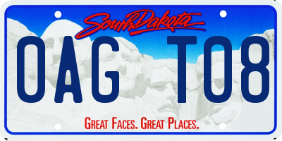 SD license plate 0AGT08