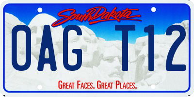 SD license plate 0AGT12