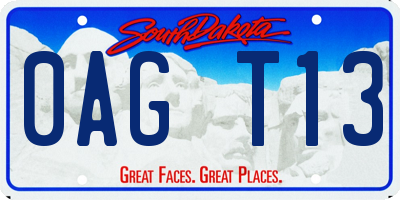 SD license plate 0AGT13