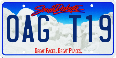 SD license plate 0AGT19