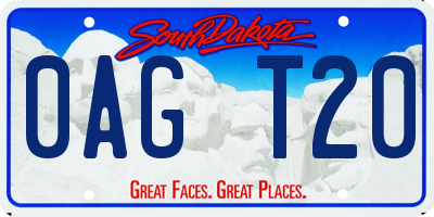 SD license plate 0AGT20