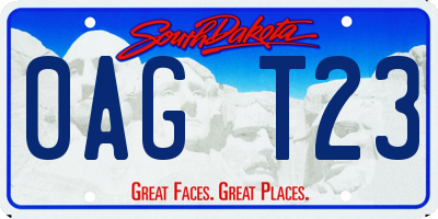 SD license plate 0AGT23