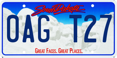 SD license plate 0AGT27