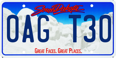 SD license plate 0AGT30