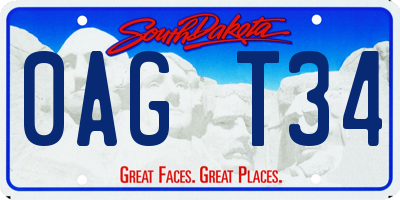 SD license plate 0AGT34