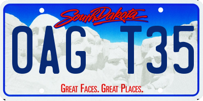 SD license plate 0AGT35