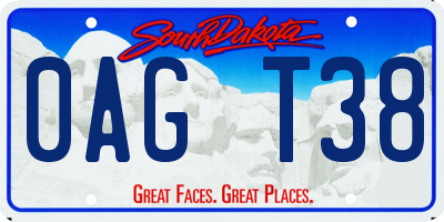 SD license plate 0AGT38