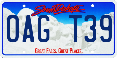 SD license plate 0AGT39