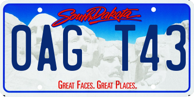 SD license plate 0AGT43