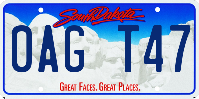 SD license plate 0AGT47