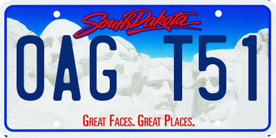 SD license plate 0AGT51