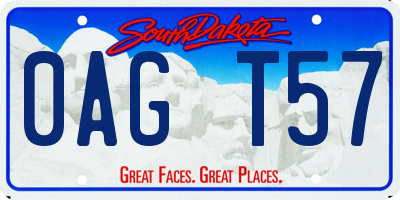 SD license plate 0AGT57