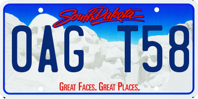 SD license plate 0AGT58