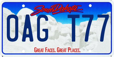 SD license plate 0AGT77