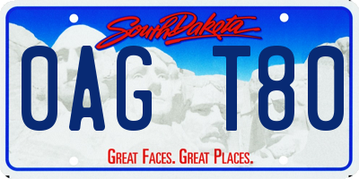 SD license plate 0AGT80