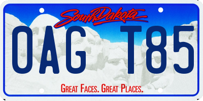 SD license plate 0AGT85