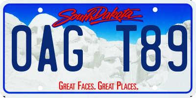 SD license plate 0AGT89