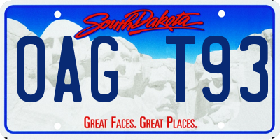 SD license plate 0AGT93