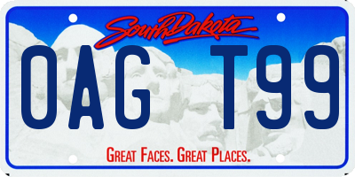 SD license plate 0AGT99