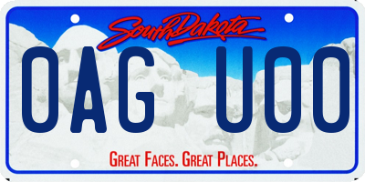 SD license plate 0AGU00