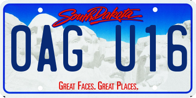 SD license plate 0AGU16