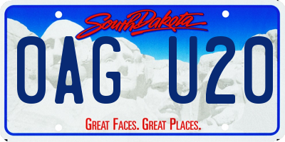 SD license plate 0AGU20