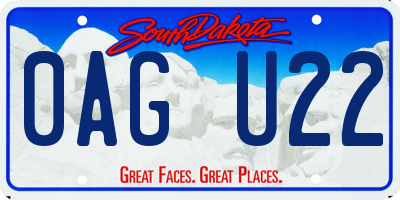 SD license plate 0AGU22