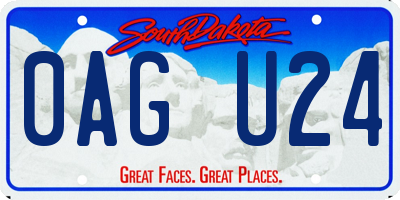 SD license plate 0AGU24