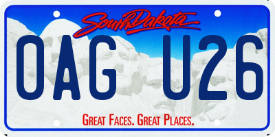 SD license plate 0AGU26