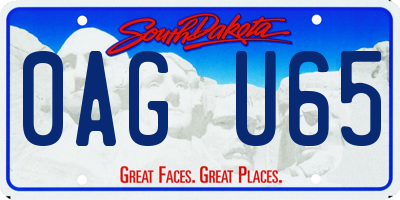 SD license plate 0AGU65