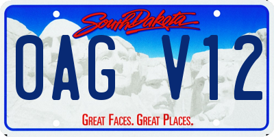 SD license plate 0AGV12