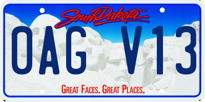 SD license plate 0AGV13